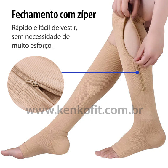 Meia de compressão 3/4 Kenko Fit (par)