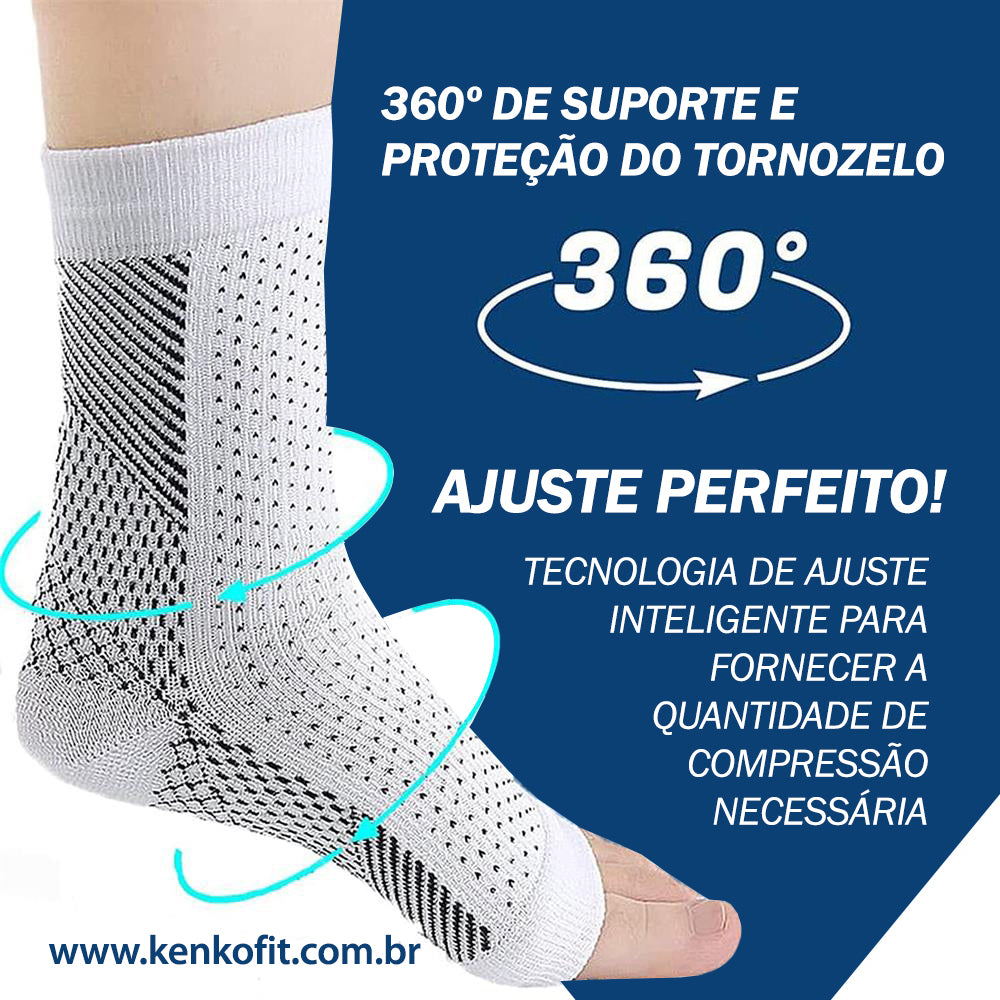 Meias de compressão de tornozelo Kenko Fit - Kit de 3 ou 5 pares em promoção!