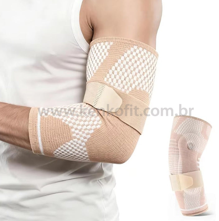 Cotoveleira de Compressão com Dupla Almofada de Gel Ajustável Kenko Fit