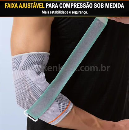 Cotoveleira de Compressão com Dupla Almofada de Gel Ajustável Kenko Fit