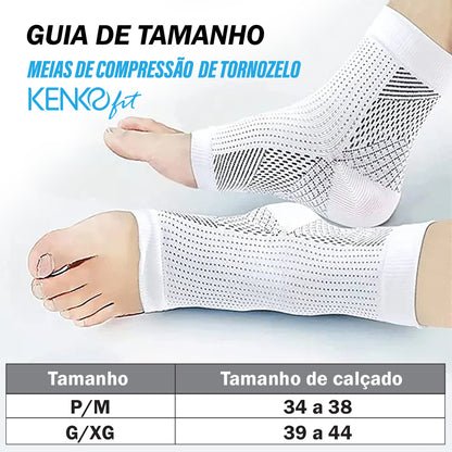 Meias de compressão de tornozelo Kenko Fit - Kit de 3 ou 5 pares em promoção!