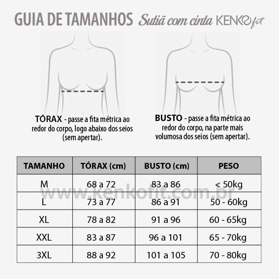 Sutiã Postural com colete Integrado Kenko Fit