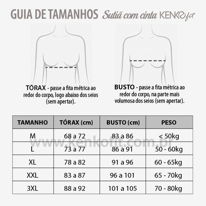Sutiã Postural com colete Integrado Kenko Fit